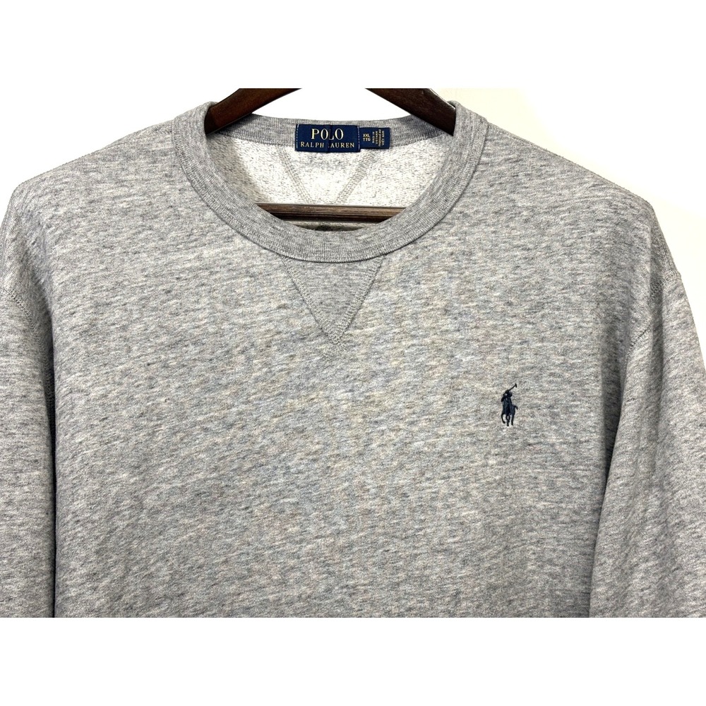 Polo Ralph Lauren Mens Gray Sweatshirt Pullover Soft Fleece Classic Prep  XXL